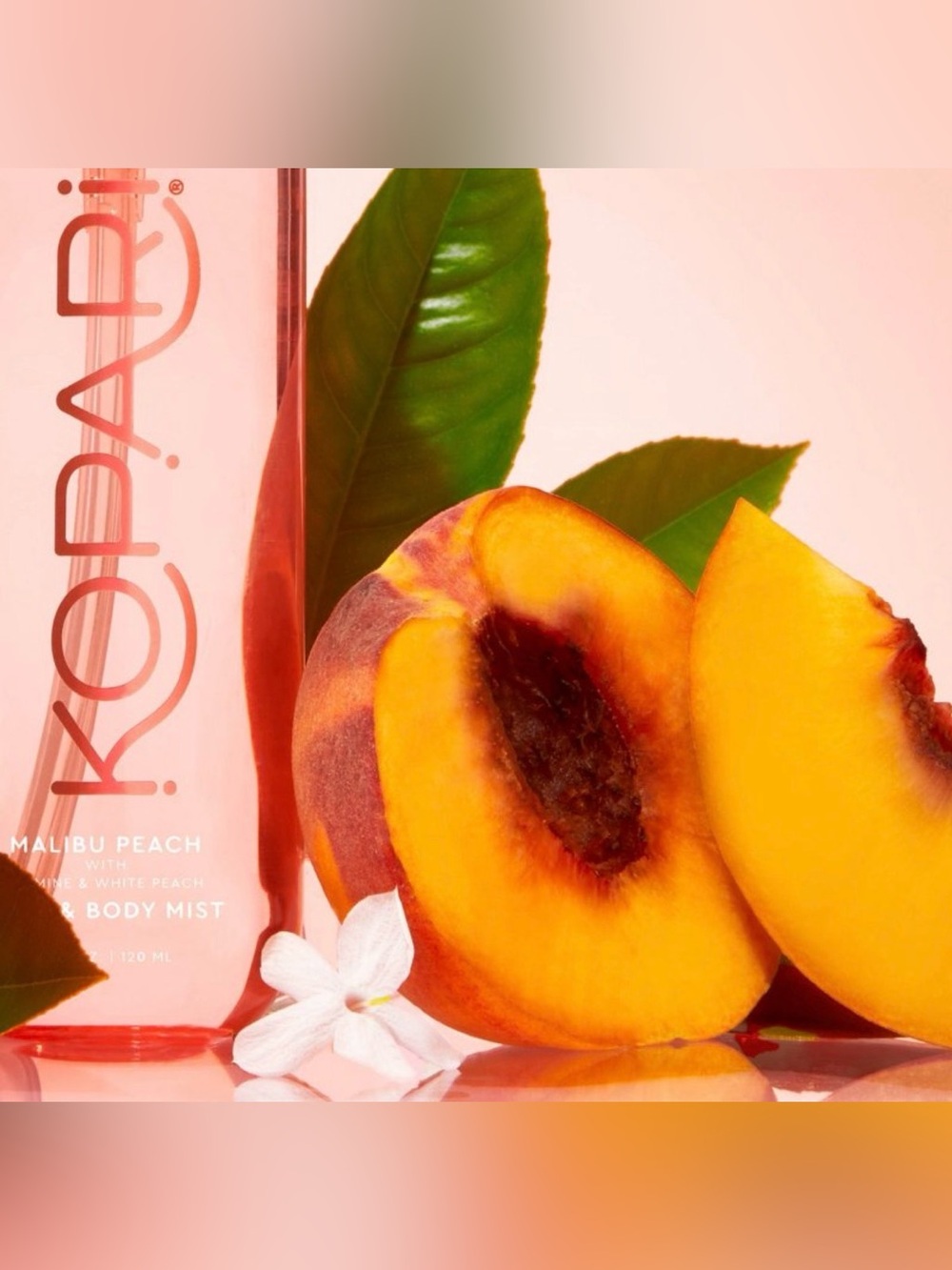 Kopari Malibu Peach Hair & Body Mist — Rose Gold and Peach Bottle - Picture 3 of 9